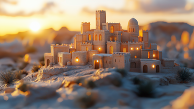 Whimsical Village in Desert