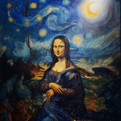 Mona Lisa in Van Gogh Style