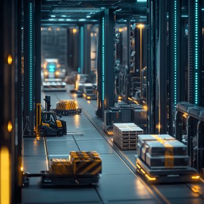 Futuristic Electronics Warehouse