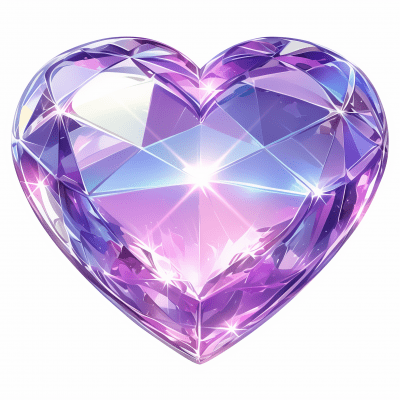 Shiny Lilac Crystal Heart