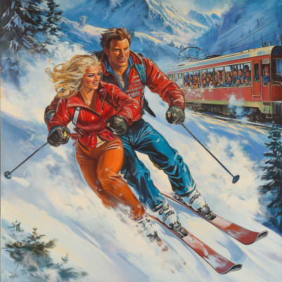 Skiing Adventure in Winter Wonderland