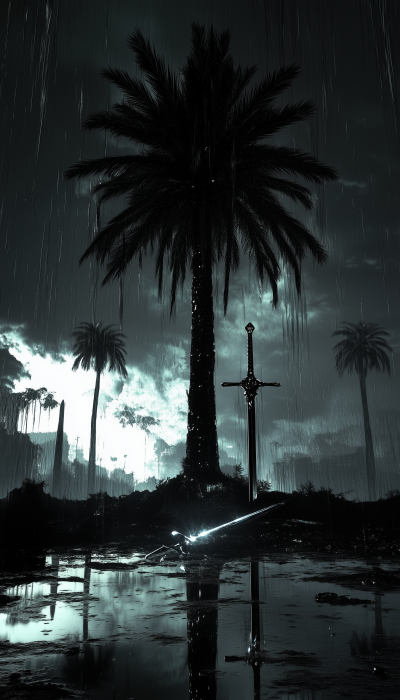 Magical Palm Tree in the Desert