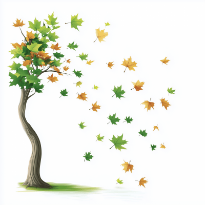 Falling Plane Tree Leaves