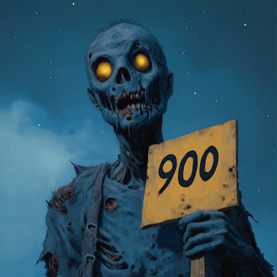 Surreal Zombie with Sign