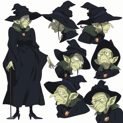 Elderly Green Skinned Witch