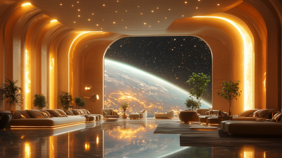 Luxury Hotel Lounge in Space