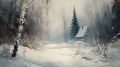 Winter Oil Painting