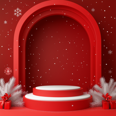 Red Winter Podium