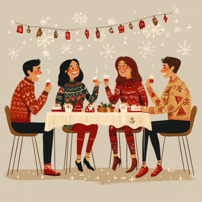 Vintage Office Christmas Sweater Party