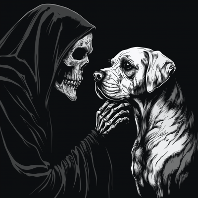 Grim Reaper and Dog