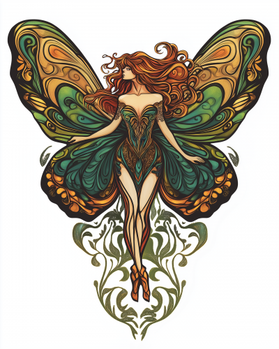 Art Nouveau Butterfly Lady