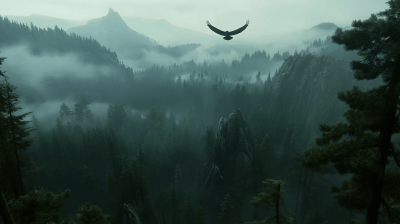 Forest with Raven