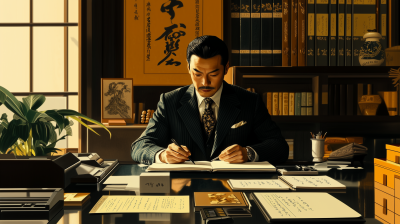 Japanese Man at Work