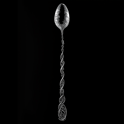 Spiral Cocktail Spoon Illustration