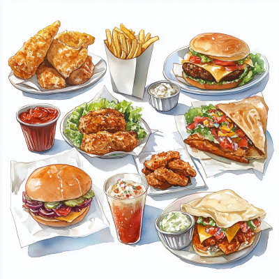 Diverse Menu Illustration