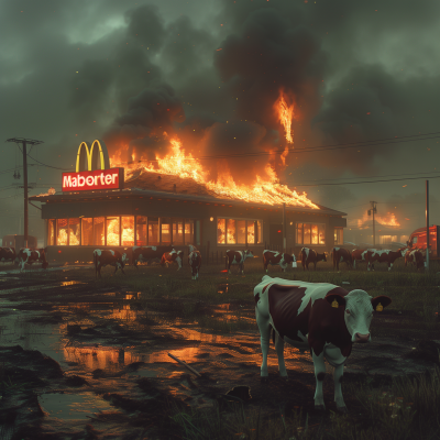 Burning Fast Food Dystopia