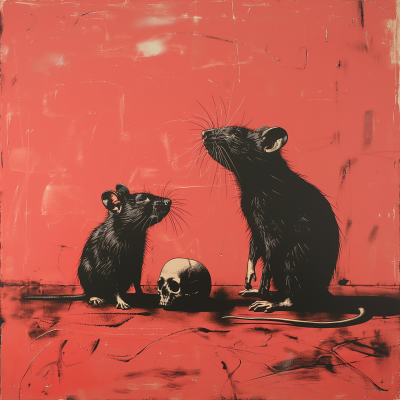 Rat and Skull Screenprint