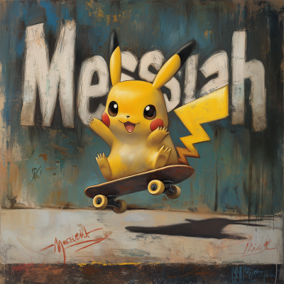 Pikachu on a Skateboard