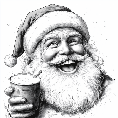 Hysterical Santa With Eggnog