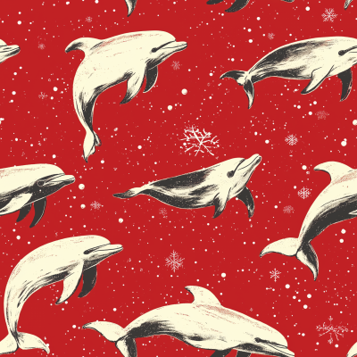 Dolphin Christmas Pattern