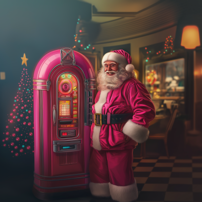 Festive Pink Santa