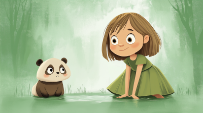 Curious Encounter by the Pond
