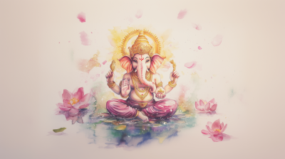 Ganesha Watercolor Drawing