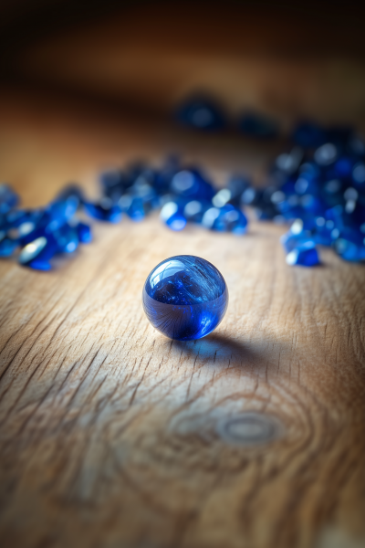 Sapphire Marble on Wood