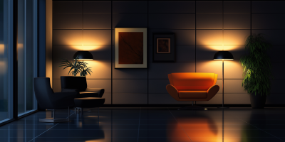 Dark Themed Office Lounge