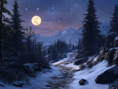 Skyrim Night Landscape