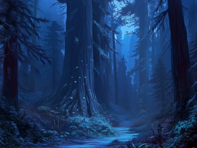 Dark Redwood Forest Concept Art