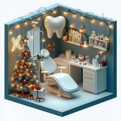 Christmas Dental Office Scene