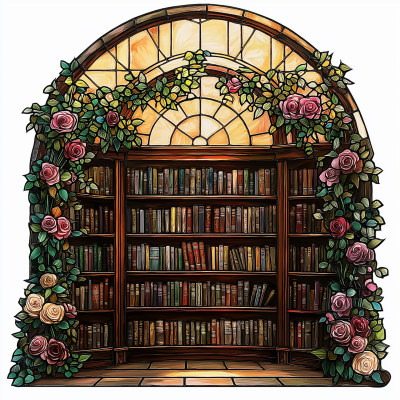 Stained Glass Library Ornament