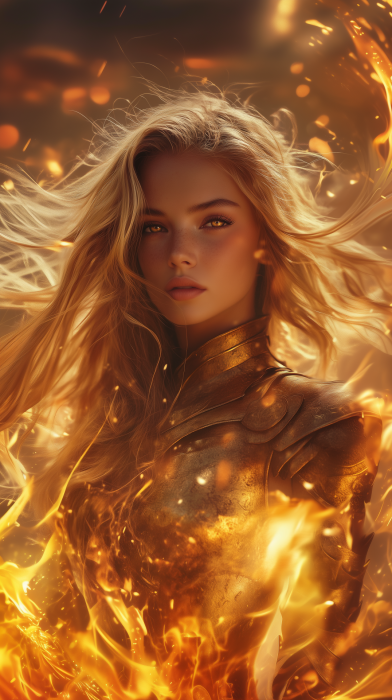 Magical Warrior in Flames