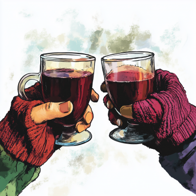 Toasting Hands with Mulled Wine
