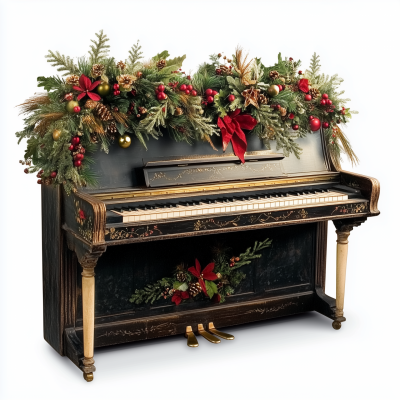 Christmas Decorated Piano