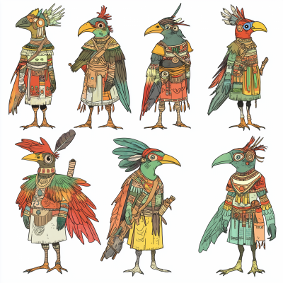 Aztec Bird Creatures Character Sheet