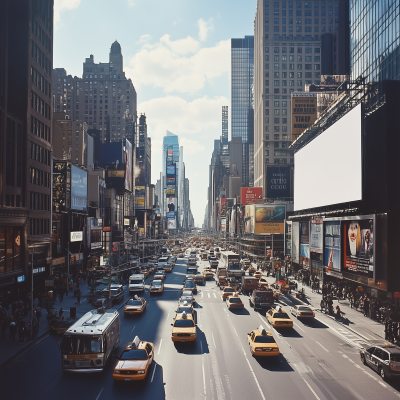 Busy City Street