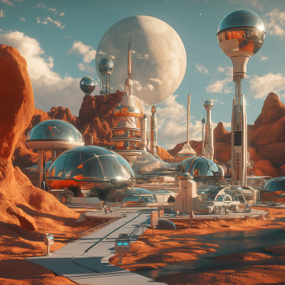 Futuristic Mars Community