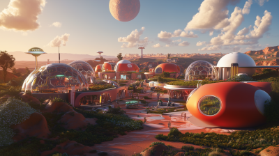 Futuristic Mars Community