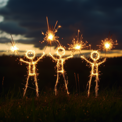 Sparkler Stick Men