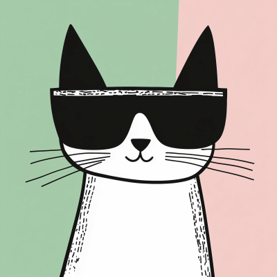 Cartoon Cat with Sunglasses