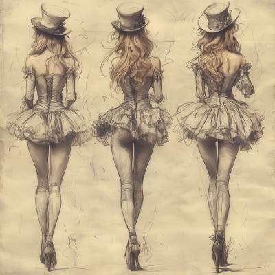 Moulin Rouge Inspired Figurine Sketches