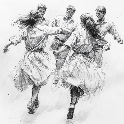 Group of Dancers Sketch