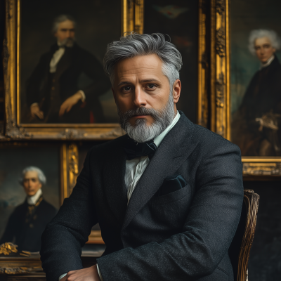 Intelligent Man in Vintage Suit