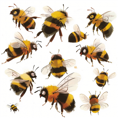 Cute Bees Illustrations