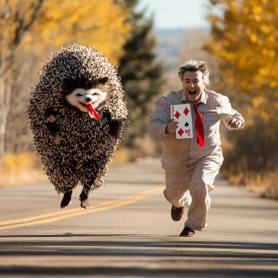 Running in a Hedgehog Costume