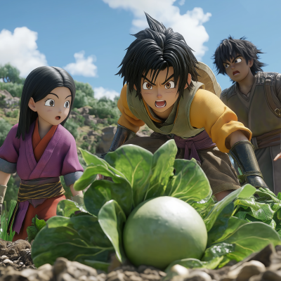 Dragon Quest Characters in a Field