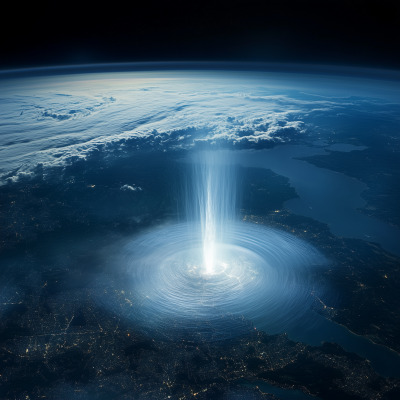 Fountain in Space
