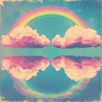Retro Punk Rainbow Clouds